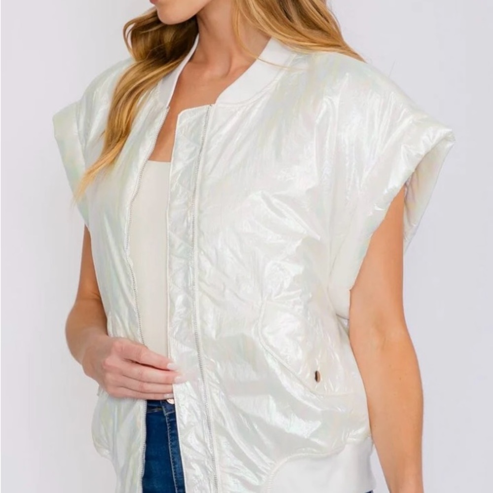 Women's White Bomber Jacket